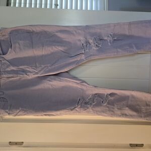 Distressed Lavender Jeans